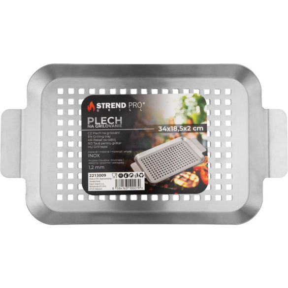 Strend Pro Grill rozsdamentes grilltálca - 34x18,5x2cm