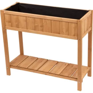 Magaságyás, Strend Pro Garden, 89 × 33 × 76 cm, fa, alsó polccal, magasított, lábakkal, könnyen összeszerelhető, stabil