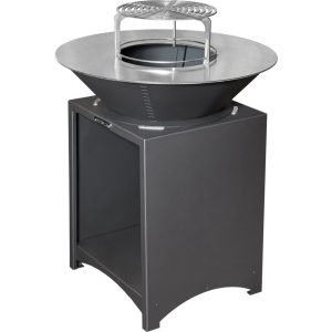 Grill Strend Pro Fiesta, fekete, acél, átmérő 75 cm, tűztérrel
