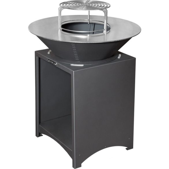 Grill Strend Pro Fiesta, fekete, acél, átmérő 75 cm, tűztérrel