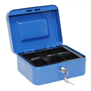 Pénzkazetta, Strend Pro CashBox, 20 × 16 × 9 cm, zárható, masszív kivitel, pénz rendszerezéséhez, megbízható védelem