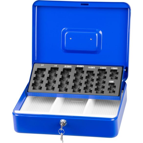 Pénzkazetta, Strend Pro CashBox, 30 × 24 × 9 cm, pénzre és érmékre, kompakt, praktikus, biztonságos tárolás