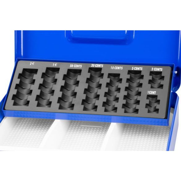 Pénzkazetta, Strend Pro CashBox, 30 × 24 × 9 cm, pénzre és érmékre, kompakt, praktikus, biztonságos tárolás