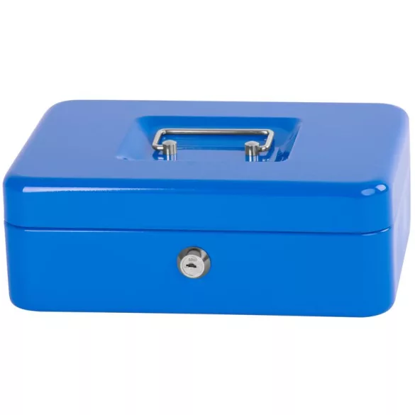 Pénzkazetta, Strend Pro CashBox, 25 × 18 × 9 cm, zárható, masszív kivtel, pénz és értéktárgyak tárolására, biztonságos tárolás