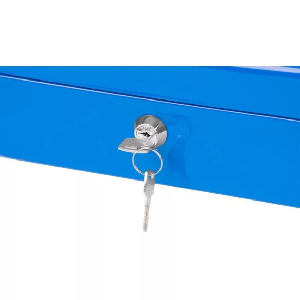 Pénzkazetta, Strend Pro CashBox, 25 × 18 × 9 cm, zárható, masszív kivtel, pénz és értéktárgyak tárolására, biztonságos tárolás
