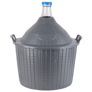 Demizson, Strend Pro Garden Cada Inco, 54 l, szürke, üveg, 75 mm nyakátmérő, műanyag védőburkolat, két fogantyú, borhoz és pálinkához