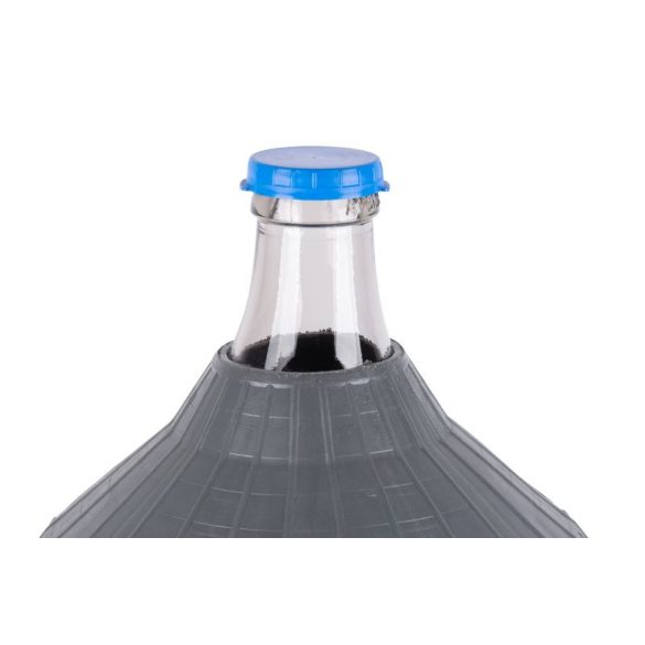 Demizson, Strend Pro Garden Cada Inco, 54 l, szürke, üveg, 75 mm nyakátmérő, műanyag védőburkolat, két fogantyú, borhoz és pálinkához