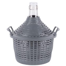   Demizson, Strend Pro Garden Cada Inco, 5 l, szürke, üveg, 40 mm nyakátmérő, műanyag védőburkolat, két fogantyú, borhoz és pálinkához