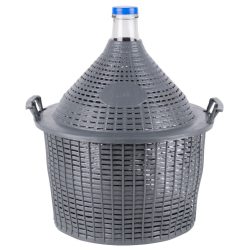   Demizson, Strend Pro Garden Cada Inco, 25 l, szürke, üveg, 55 mm nyakátmérő, műanyag védőburkolat, két fogantyú, borhoz és pálinkához