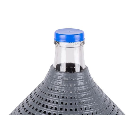 Demizson, Strend Pro Garden Cada Inco, 25 l, szürke, üveg, 55 mm nyakátmérő, műanyag védőburkolat, két fogantyú, borhoz és pálinkához