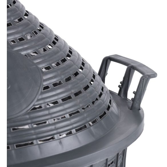 Demizson, Strend Pro Garden Cada Inco, 15 l, szürke, üveg, 55 mm nyakátmérő, műanyag védőburkolat, két fogantyú, dugó, borhoz és pálinkához