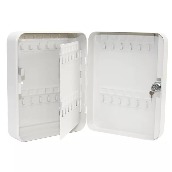 Kulcstartó doboz, Strend Pro KeyBox 314, krémszínű, 30 x 24 x 7,5 cm, 93 kampó, UV-álló festéssel bevont kivitel, falra rögzíthető