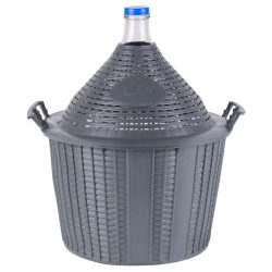   Demizson, Strend Pro Garden Cada Inco, 34 l, szürke, üveg, 55 mm nyakátmérő, műanyag védőburkolat, két fogantyú, borhoz és pálinkához