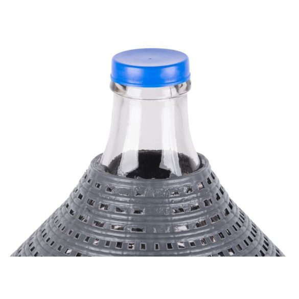 Demizson, Strend Pro Garden Cada Inco, 34 l, szürke, üveg, 55 mm nyakátmérő, műanyag védőburkolat, két fogantyú, borhoz és pálinkához