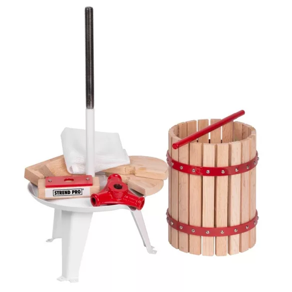 Gyümölcsprés, Strend Pro Garden Harvester FP30, 30 l, 102 x 37 cm, fa, csavarnyomásos, lépréseléshez