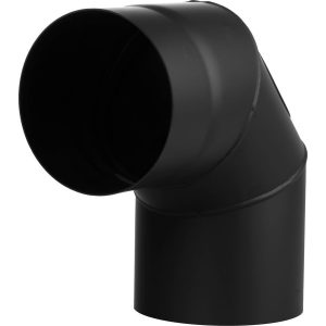 Füstcső könyök, V.A.P.K. HS.EXO 090/150/1,5, fekete, 150 mm / 90°, állítható szögű, nyílással, lemezvastagság: 1,5 mm