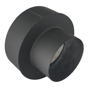 Füstcső szűkítő, V.A.P.K. HS 180/160/1,5, fekete, 180 mm - 160 mm, DC01 acéllemez, lemezvastagság: 1,5 mm, kályha-kémény csatlakozáshoz