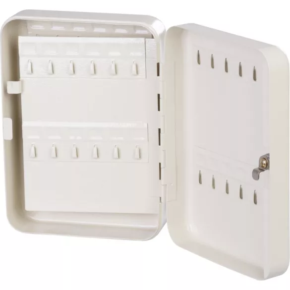 Kulcstartó doboz, Strend Pro KeyBox 214, krémszínű, 25 x 18 x 7,4 cm, 48 kampó, UV-álló festéssel bevont kivitel, falra rögzíthető