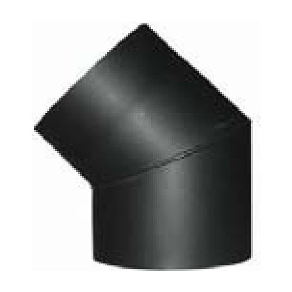 Füstcső könyök, V.A.P.K. HS 045/180/2, fekete, 180 mm / 45°, lemezvastagság: 2,0 mm