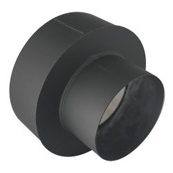   Füstcső szűkítő, V.A.P.K. HS 150/130/1,5, fekete, 150 mm - 130 mm, DC01 acéllemez, lemezvastagság: 1,5 mm, kályha–kémény csatlakozáshoz