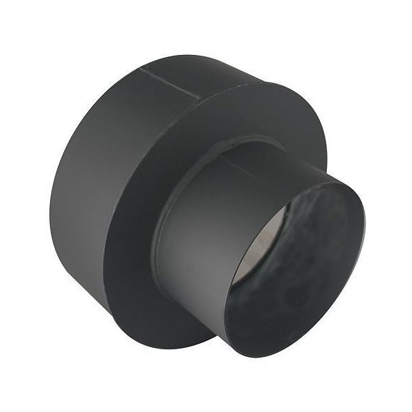 Füstcső szűkítő, V.A.P.K. HS 150/120/1,5, fekete, 150 mm - 120 mm, DC01 acéllemez, lemezvastagság: 1,5 mm, kályha–kémény csatlakozáshoz