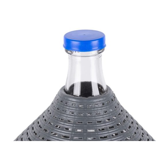 Demizson, Strend Pro Garden Cada Inco, 20 l, szürke, üveg, 55 mm nyakátmérő, műanyag védőburkolat, két fogantyú, borhoz és pálinkához