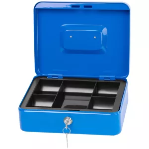 Pénzkazetta, Strend Pro CashBox, 25 × 20 × 7,5 cm, zárható, kompakt, otthonra és kis üzletekbe, biztonságos tárolás
