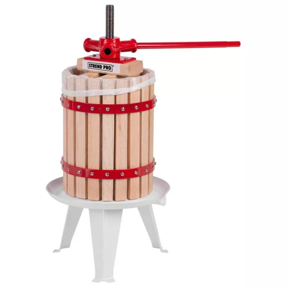 Gyümölcsprés, Strend Pro Garden Harvester FP06, 6 l, 56 x 27 cm, fa, csavarnyomásos, lépréseléshez