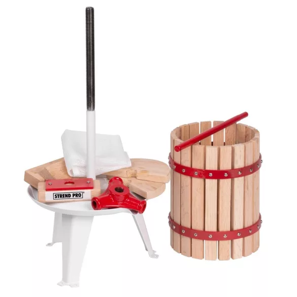 Gyümölcsprés, Strend Pro Garden Harvester FP06, 6 l, 56 x 27 cm, fa, csavarnyomásos, lépréseléshez