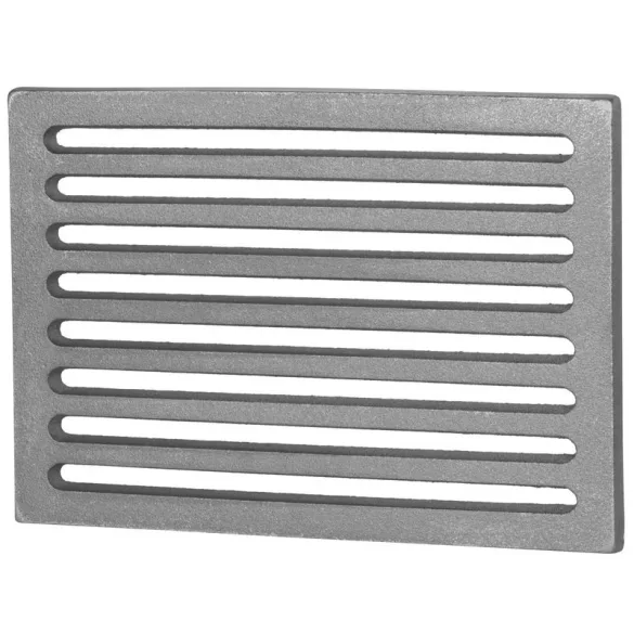 Rostély, Strend Pro, 33 × 23 × 1,5 cm, sötétszürke, öntöttvas, tűzhelyhez, kályhához, kandallóhoz, kemencéhez és sütőhöz, hőálló, karcálló