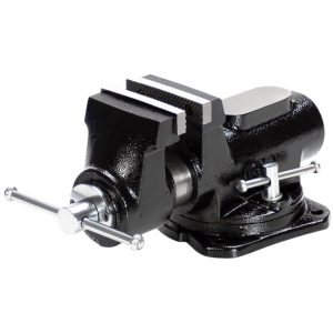 Asztali lakatos satu, Strend Pro, fekete, maximum 100 mm, lakatos kivitel, 360°-ban forgatható, orsós, asztalra szerelhető, üllővel