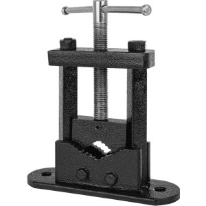 Asztali csőszerelő satu, Strend Pro, fekete, 50 mm, öntvény test, acél orsó, csövekhez, stabil, biztonságos