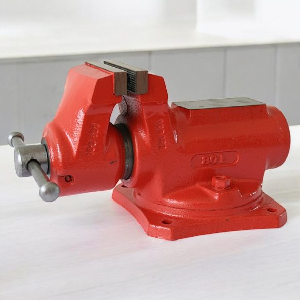 Asztali lakatos satu, York 80 Standard, piros, maximum 80 mm, 70 mm szélesség, lakatos kivitel, 360°-ban forgatható, orsós, asztalra rögzíthető, üllővel