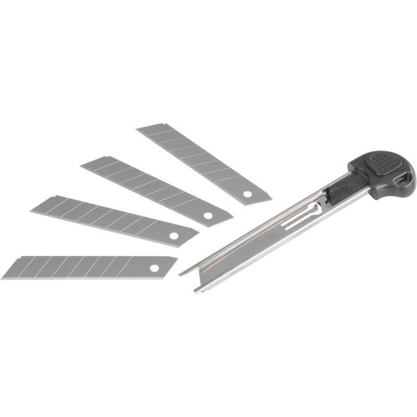 Tapétavágó kés, Giantop UC-516, ezüst, 18 mm penge, tördelhető, fém vezetősín, alumínium ház