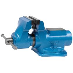   Asztali lakatos satu, York 150 Standard T, kék, maximum 125 mm, 150 mm szélesség, csőpofával, 360°-ban forgatható, orsós, asztalra rögzíthető, üllővel