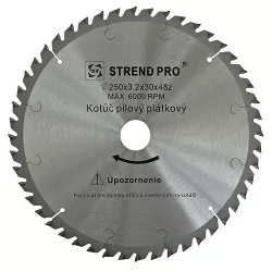   Körfűrészlap, Strend Pro SuperSaw NWP, 250 x 3,2 x 30 mm, 40 db SK fog, hangtompító és tágulási hornyokkal, puhafához, keményfához, OSB, MDF