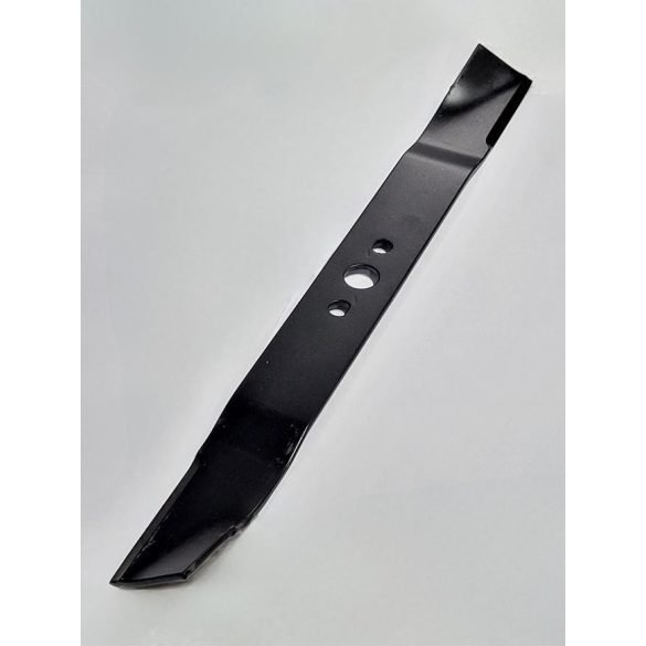 Fűnyírókés, Strend Pro Garden CLM-S40LiB akkumulátoros fűnyíróhoz, fekete, 40 cm, edzett acél, háromfuratos, porfestett bevonat, korrózióálló, mulcsozó, cserekés