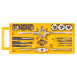   Menetfúró és menetmetsző készlet, Strend Pro SX1016, sárga, 16 db, M3–M12 metrikus menetméretek