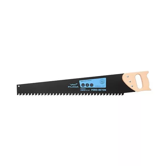 Kézifűrész, Pilana 22 5289, fekete, 630 mm, 34 keményfém fog, acél penge, zárt fa markolat, pórusbetonhoz és szigetelőlapokhoz