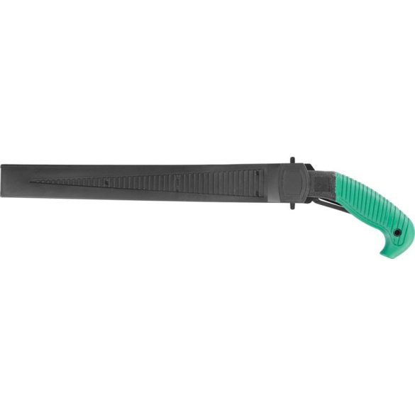 Kerti kézifűrész, Strend Pro Garden KT2048, zöld, 27 cm pengehossz, acél penge, műanyag fogantyú, tokkal