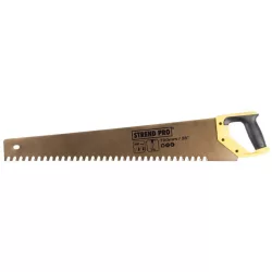  Kézifűrész, Strend Pro PSW-777, arany/sárga, 700 mm, 34 keményfém fog, acél penge, zárt műanyag markolat, pórusbetonhoz