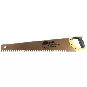 Kézifűrész, Strend Pro PSW-777, arany/sárga, 700 mm, 34 keményfém fog, acél penge, zárt műanyag markolat, pórusbetonhoz