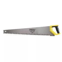   Kézifűrész, Strend Pro PSW-777-1, sárga/fekete, 700 mm, 40 keményfém fog, acél penge, zárt műanyag markolat, pórusbetonhoz
