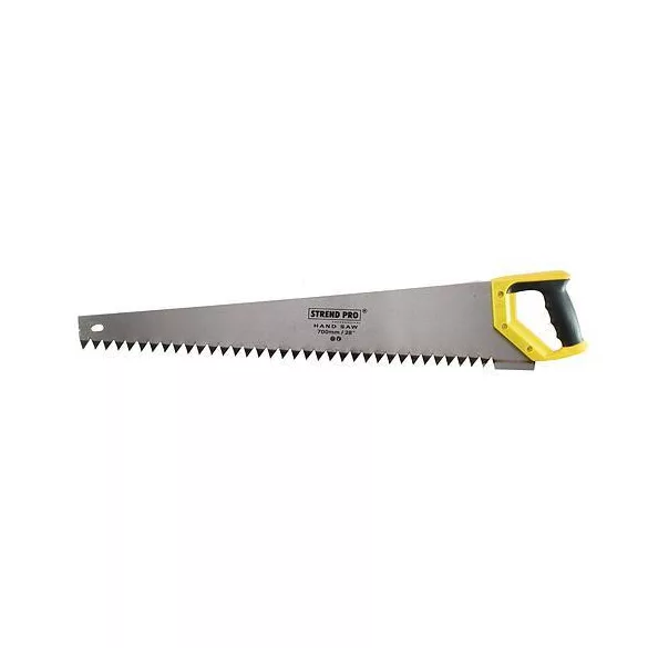 Kézifűrész, Strend Pro PSW-777-1, sárga/fekete, 700 mm, 40 keményfém fog, acél penge, zárt műanyag markolat, pórusbetonhoz