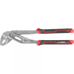   Vízpumpafogó, Strend Pro Premium ComfortGrip DL417, fekete/piros, 250 mm, fogazott pofák, állítható pofatávolság, fém, TPR bevonat