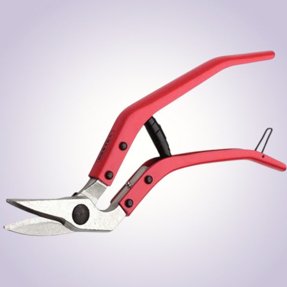 Lemezvágó olló, Rostex, piros, 300 mm, lemezekhez maximum 1,3 mm vastagságig
