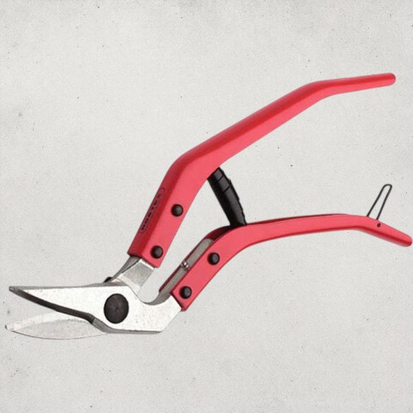 Lemezvágó olló, Rostex, piros, 300 mm, lemezekhez maximum 1,3 mm vastagságig