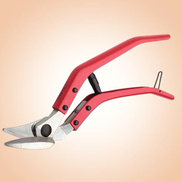 Lemezvágó olló, Rostex 2324, piros, 300 mm, eltolt kivitel, lemezekhez maximum 1,3 mm vastagságig