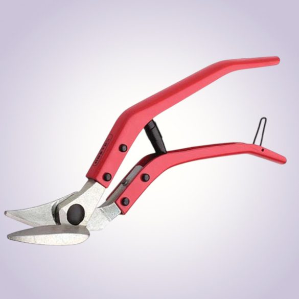 Lemezvágó olló, Rostex 2324, piros, 300 mm, eltolt kivitel, lemezekhez maximum 1,3 mm vastagságig