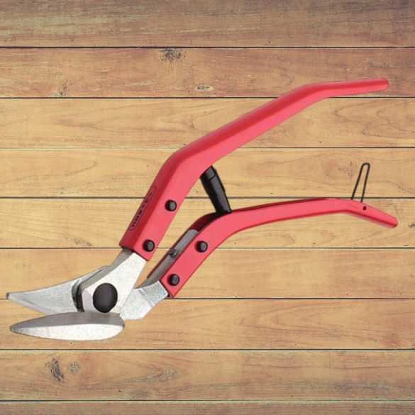 Lemezvágó olló, Rostex 2324, piros, 300 mm, eltolt kivitel, lemezekhez maximum 1,3 mm vastagságig